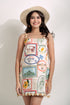 EMGEE by Get Spotted: Shona Mini Dress in Pamana Postmark Fabric